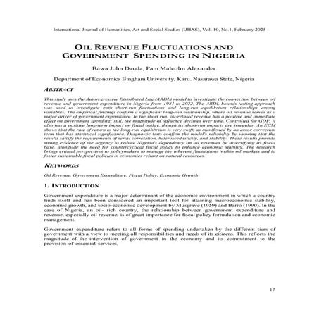 Oil Revenue Fluctuations and Government Spending in Nigeria