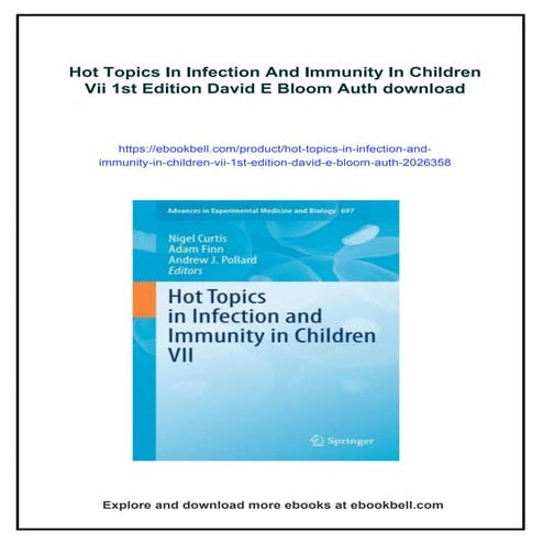 Hot Topics In Infection And Immunity In Children Vii 1st Edition David ...
