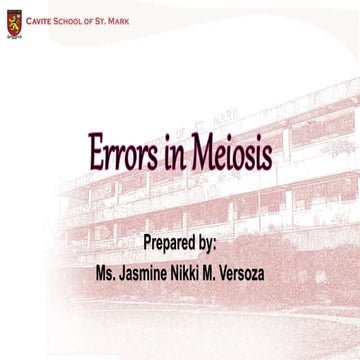 Genetic Disorders due to Error in Meiosis