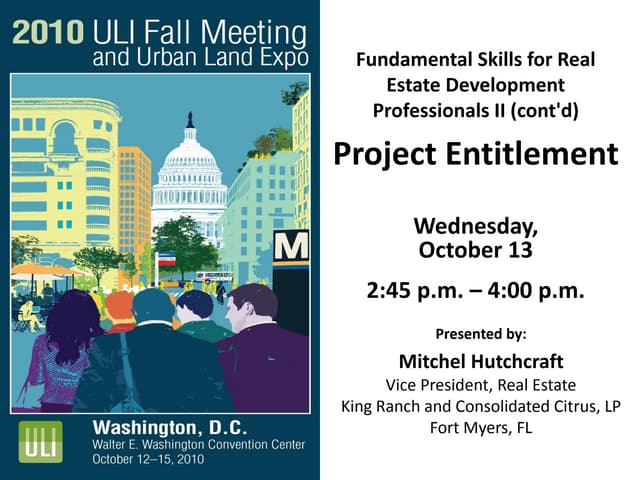 Fundamental Skills for Real Estate Development Professionals II. Con't Projec...