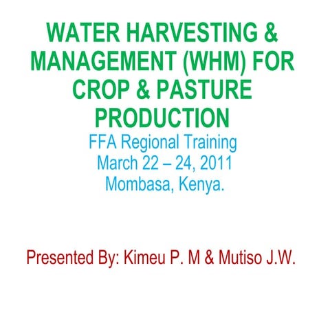 RHM for improved crop & pasture production