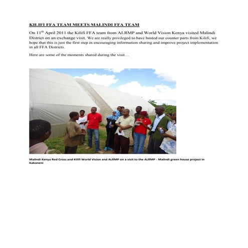 Kilifi FFA team exchange visit