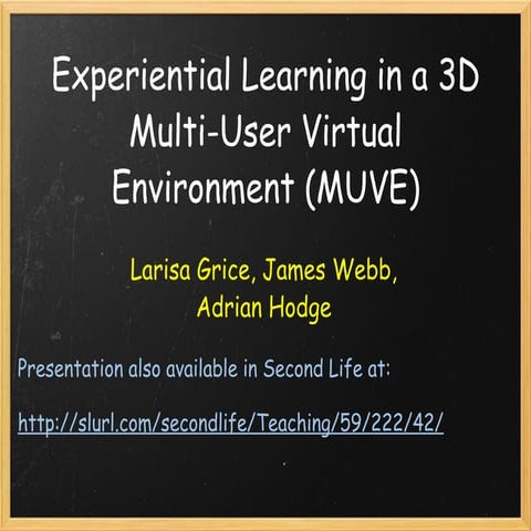 Experiential Learning in Virtu