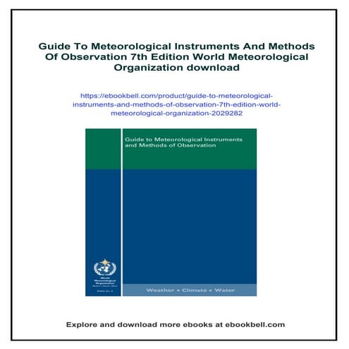 Guide To Meteorological Instruments And Methods Of Observation 7th ...