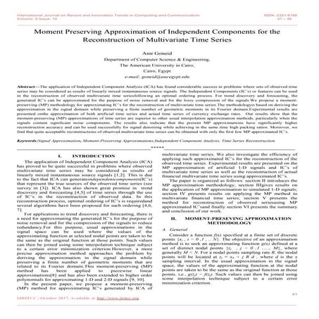 Moment Preserving Approximation of Independent Components for the Reconstruct...