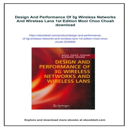 Design And Performance Of 3g Wireless Networks And Wireless Lans 1st Edition ...
