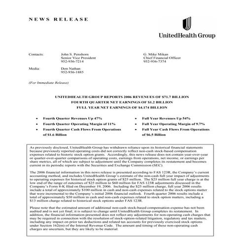 United Health Group [PDF Document] Results of Operations | PDF