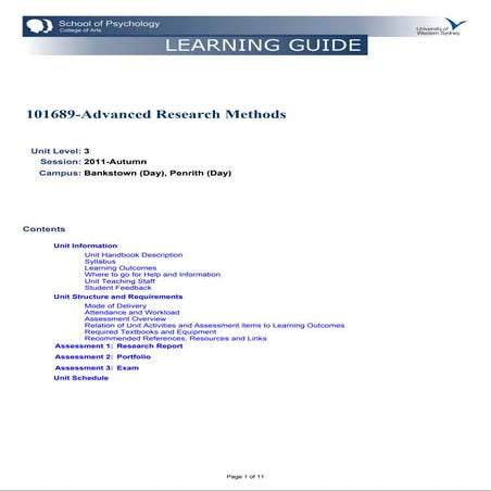 101689 advanced research methods (2011, autumn)