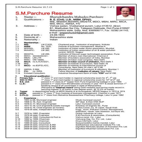 S.M.Parchure Resume 10.7.15
