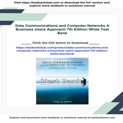 Data Communications and Computer Networks A Business Users Approach 7th Editi...