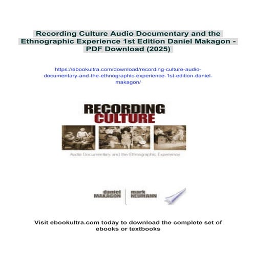 Audio-Visual Documentation and Preservation of Ethnographic Data | PPTX