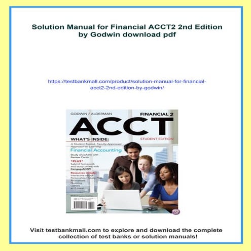 Solution Manual for Financial ACCT2 2nd Edition by Godwin