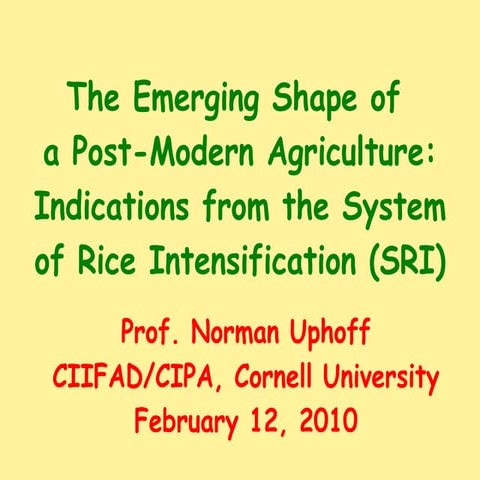 1018 The Emerging Shape of  a Post-Modern Agriculture: Indications from the S...