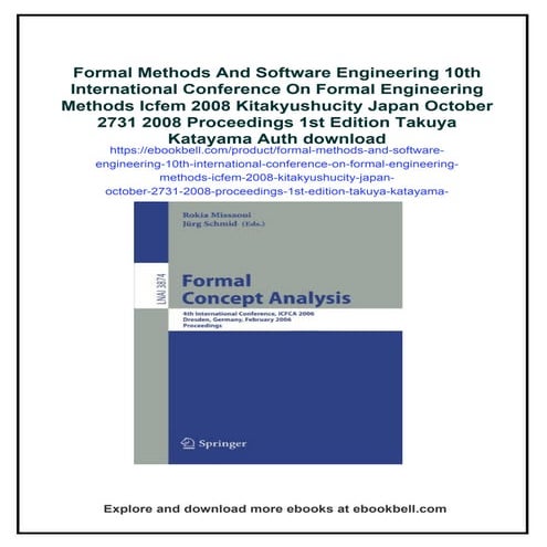 Formal Methods And Software Engineering 10th International Conference On Form...