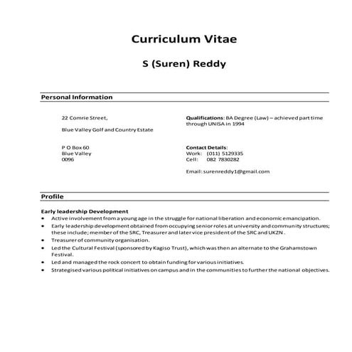 CV Suren Reddy - 2015