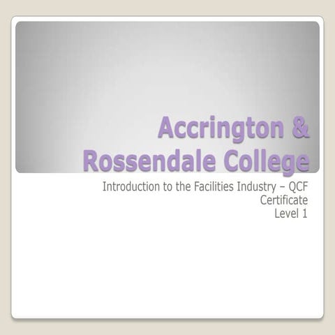 Unit 101 health and safety in the Facilities Industry