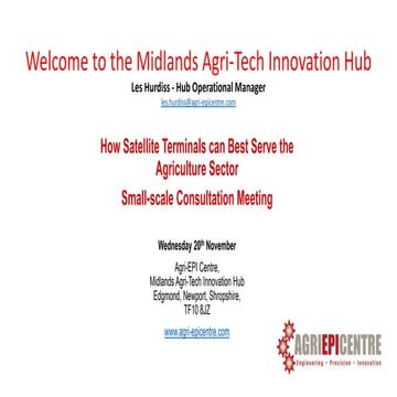 How Satellite Terminals can Best Serve the Agri Sector - Les Hurdiss - Agri-E...