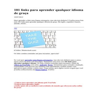 101 links para aprender qualquer id...
