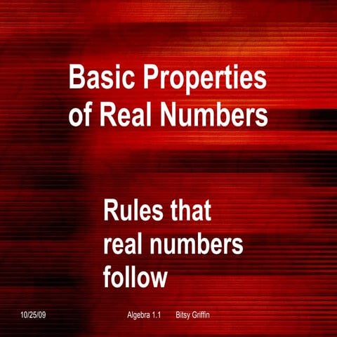 101 Properties Real Numbers Part 1