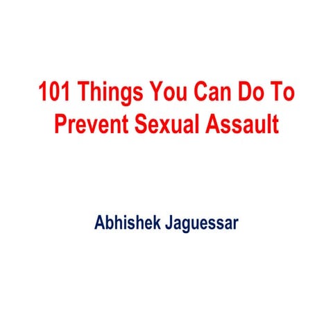 101 things you can do to prevent sexual assault