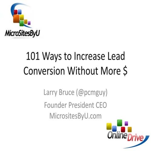 101 ways to increase lead conversion without more money
