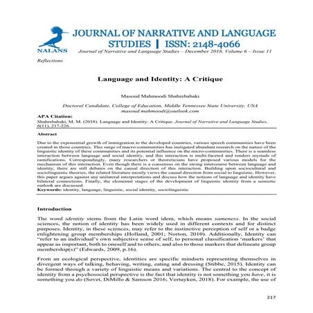 Language and Identity: A Critique