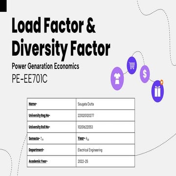 Load factor & Diversity factor of a Power Station
