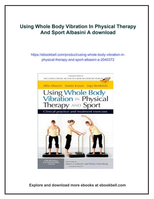 Using Whole Body Vibration In Physical Therapy And Sport Albasini A | PDF