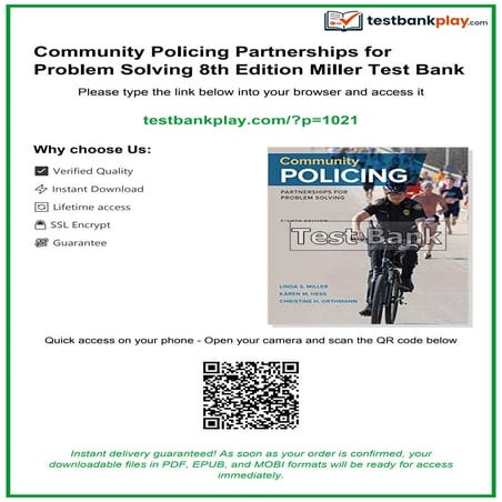Community Policing Partnerships for Problem Solving - 8th Edition Test ...