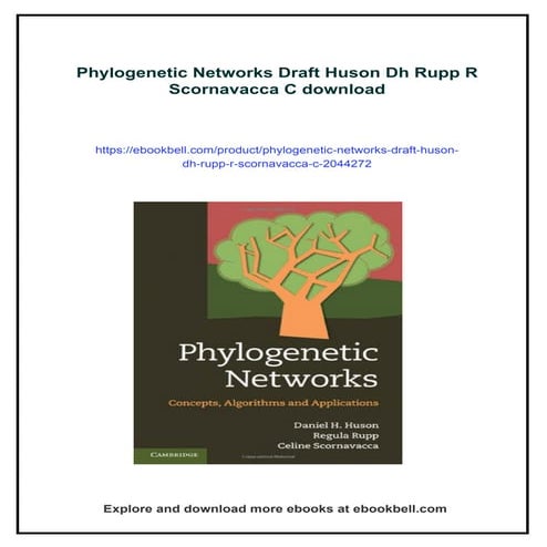 Phylogenetic Networks Draft Huson Dh Rupp R Scornavacca C