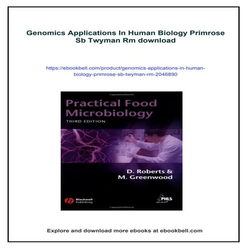 Genomics Applications In Human Biology Primrose Sb Twyman Rm