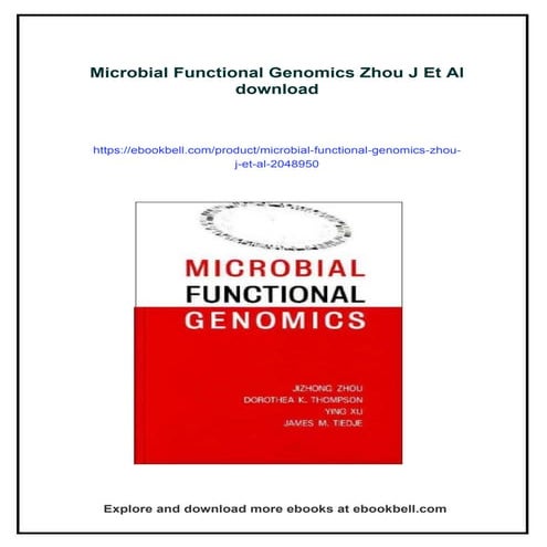 Microbial Functional Genomics Zhou J Et Al
