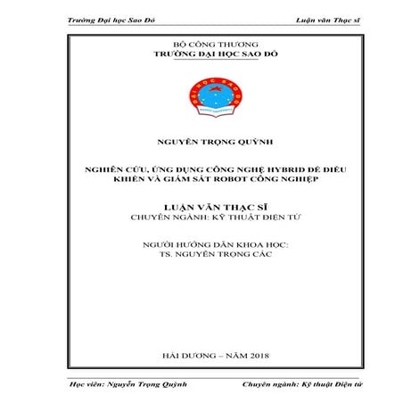 LUẬN VĂN NGHIÊN CỨU, ỨNG DỤNG CÔNG NGHỆ HYBRID ĐỂ ĐIỀU KHIỂN VÀ GIÁM SÁT ROBO...