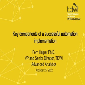 Key Components of a Successful Automation Implementation 