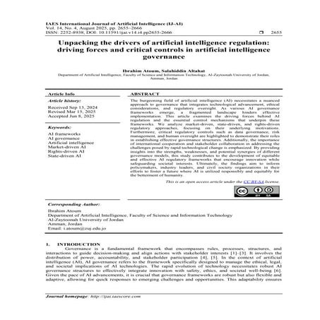 Unpacking the drivers of artificial intelligence regulation: driving forces a...