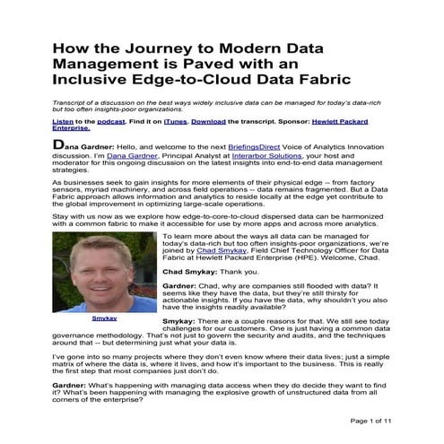How the Journey to Modern Data Management is Paved with an Inclusive Edge-to-...