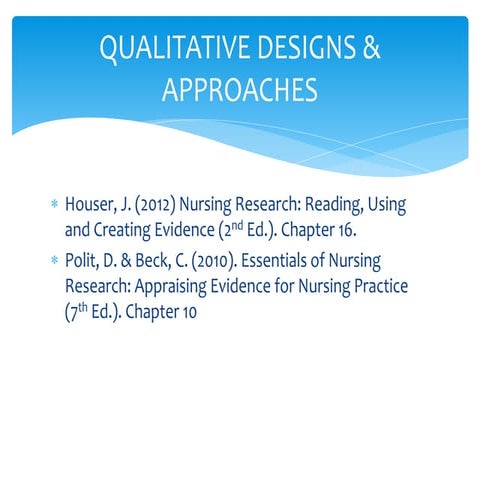 Qualitative Research Methods and Strategy