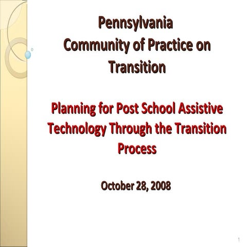 10 28 Post School At Planning Through The Transition Process
