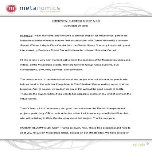 102907 Electric Sheep And Csi Metanomics Transcript