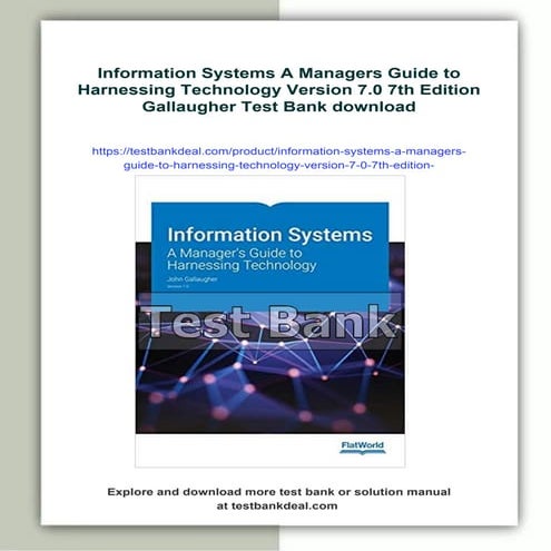 Information Systems A Managers Guide to Harnessing Technology Version 7.0 7th...