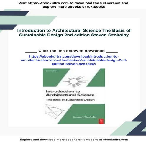 Introduction to Architectural Science The Basis of Sustainable Design ...
