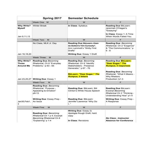 Assignment 3 Schedule | PDF