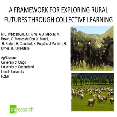 A framework for exploring rural futures through collective learning. M Wedder...