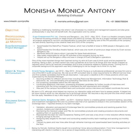 Monisha Resume
