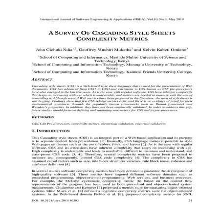 A Survey of Cascading Style Sheets Complexity Metrics