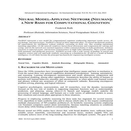 NEURAL MODEL-APPLYING NETWORK (NEUMAN): A NEW BASIS FOR COMPUTATIONAL COGNITION