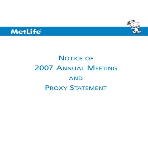 metlife Proxy Statement2001 | PDF