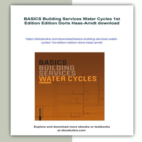 BASICS Building Services Water Cycles 1st Edition Edition Doris Haas-Arndt