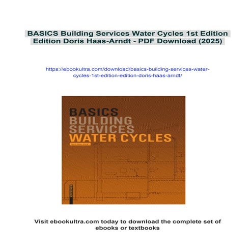 BASICS Building Services Water Cycles 1st Edition Edition Doris Haas-Arndt