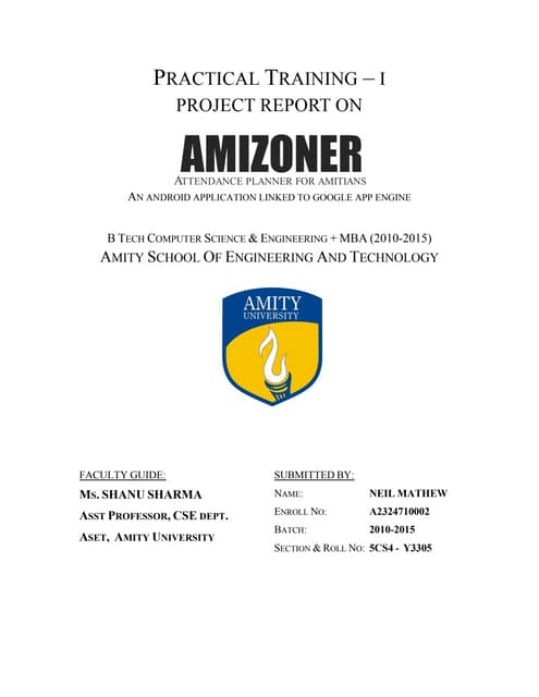 AMIZONER: Final Report